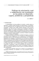 Políticas de colonización rural y redistribución de la población en los países en desarrollo: logros, problemas y perspectivas