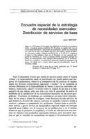 Encuadre espacial de la estrategia de necesidades esenciales: distribución de servicios de base