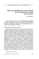 Hacia una planificación más racional de los transportes rurales por carretera