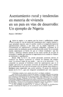 Asentamiento rural y tendencias en materia de vivienda en un país en país de desarrollo: un ejemplo de Nigeria