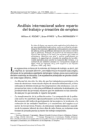 Análisis internacional sobre reparto del trabajo y creación de empleo