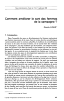 Comment améliorer le sort des femmes de la campagne?