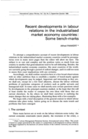 Recent developments in labour relations in the industrialised market economy countries: some bench-marks