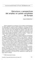 Estructura y perspectivas del empleo en países socialistas de Europa