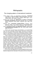 Bibliography: the changing pattern of international investment
