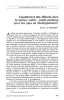L'ajustement des effectifs dans le secteur public: quelle politique pour les pays en développement?