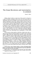 The green revolution and tractorisation: a comment