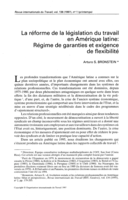 La réforme de la législation du travail en Amérique latine: régime de garanties et exigence de flexibilité