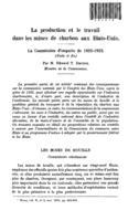 La production et le travail dans les mines de charbon aux Etats-Unis: la Commission d'enquête de 1922-1923. [II]