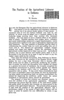 The position of the agricultural labourer in Esthonia