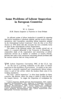 Some problems of labour inspection in European countries