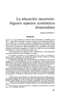 La educación recurrente: algunos aspectos económicos desatendidos