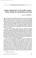 Labour adjustment in the public sector: policy issues for developing countries
