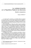 La codeterminación en la República Federal de Alemania: estudio comparativo