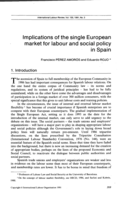 Implications of the single European market for labour and social policy in Spain