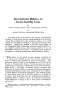 International balance in social security costs