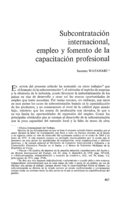 Subcontratación internacional, empleo y fomento de la capacitación profesional