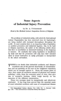 Some aspects of industrial injury prevention