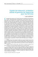 Egalité de traitement, protection sociale et garantie de ressources pour les femmes