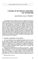L'emploi et les besoins essentiels: vue d'ensemble