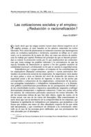 Las cotizaciones sociales y el empleo: ¿reducción o racionalización?