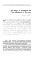 The politics of property in the Federal Republic of Germany