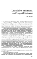 Les salaires minimaux au Congo (Kinshasa)