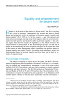Equality and empowerment for decent work