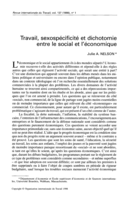 Travail, sexospécificité et dichotomie entre le social et l'économique