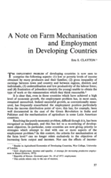 A note on farm mechanisation and employment in developing countries
