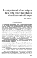 Les aspects socio-économiques de la lutte contre la pollution dans l'industrie chimique