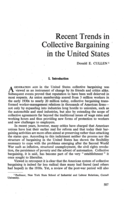 Recent trends in collective bargaining in the United States