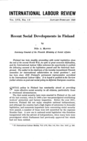 Recent social developments in Finland