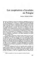 Les coopératives d'invalides en Pologne