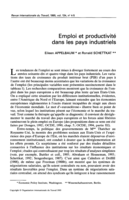 Emploi et productivité dans les pays industriels