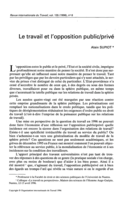 Le travail et l'opposition public/privé