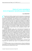 Hacia el nuevo paradigma de la inmigración económica beneficiosa para todos