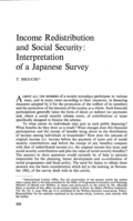 Income redistribution and social security: interpretation of a Japanese survey