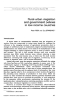 Rural-urban migration and government policies in low-income countries