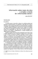 Información sobre mano de obra y empleo a través de "informantes claves"