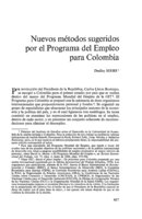 Nuevos métodos sugeridos por el Programa del Empleo para Colombia