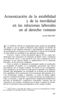 Armonización de la estabilidad y de la movilidad en las relaciones laborales en el derecho rumano