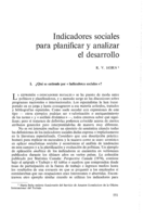 Indicadores sociales para planificar y analizar el desarrollo