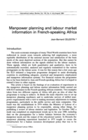 Manpower planning and labour market information in French-speaking Africa