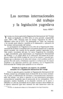 Las normas internacionales del trabajo y la legislación yugoslava