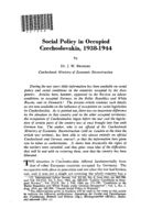 Social policy in occupied Czechoslovakia, 1938-1944
