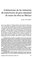 Limitaciones de las industrias de exportación de gran densidad de mano de obra en México