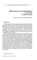 Measurement and interpretation of poverty in Sierra Leone
