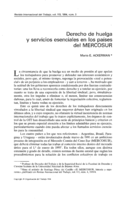 Derecho de huelga y servicios esenciales en los países del Mercosur