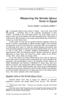 Measuring the female labour force in Egypt